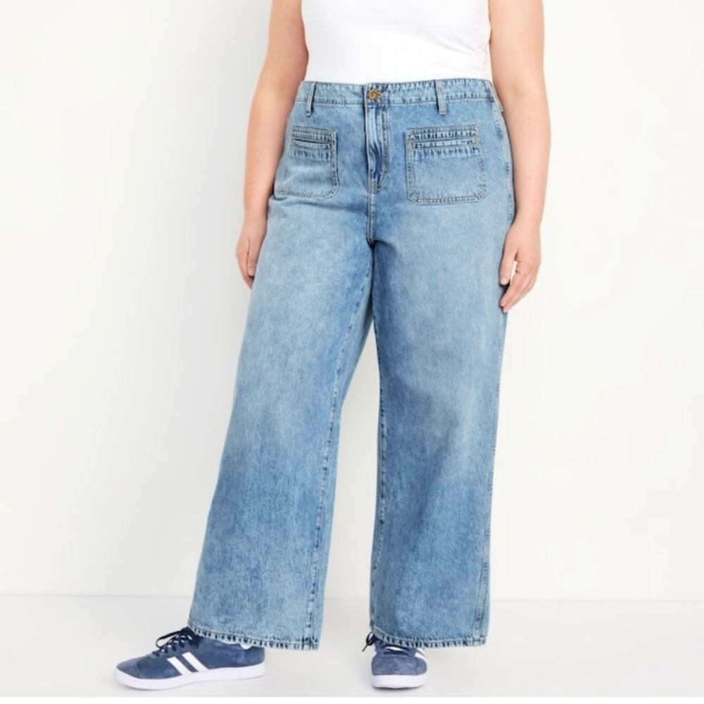 Old Navy High-Waisted Baggy Wide-Leg Trouser Jeans NWT Size 18